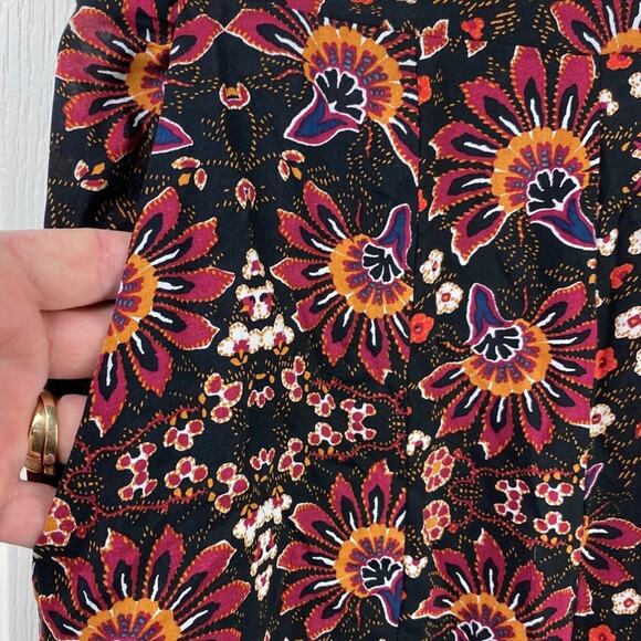 BCBG Ruffle Hem Culotte Pants Floral Boho Hippie XS - Picture 4 of 10